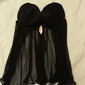 Victoria's secret black and lace babydoll